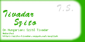 tivadar szito business card